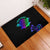 Neon Dartboard Darts Rubber Doormat with Colorful Target and Psychedelic Swirl Pattern - Wonder Print Shop