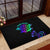 Neon Dartboard Darts Rubber Doormat with Colorful Target and Psychedelic Swirl Pattern - Wonder Print Shop