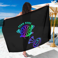 Neon Dartboard Darts Sarong with Colorful Target and Psychedelic Swirl Pattern - Wonder Print Shop