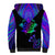 Neon Dartboard Darts Sherpa Hoodie with Colorful Target and Psychedelic Swirl Pattern - Wonder Print Shop