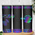 Neon Dartboard Darts Skinny Tumbler with Colorful Target and Psychedelic Swirl Pattern - Wonder Print Shop