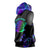 Neon Dartboard Darts Sleeveless Hoodie with Colorful Target and Psychedelic Swirl Pattern - Wonder Print Shop