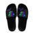 Neon Dartboard Darts Slide Sandals with Colorful Target and Psychedelic Swirl Pattern - Wonder Print Shop