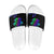 Neon Dartboard Darts Slide Sandals with Colorful Target and Psychedelic Swirl Pattern - Wonder Print Shop