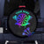 Neon Dartboard Darts Spare Tire Cover with Colorful Target and Psychedelic Swirl Pattern - Wonder Print Shop