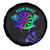 Neon Dartboard Darts Spare Tire Cover with Colorful Target and Psychedelic Swirl Pattern - Wonder Print Shop