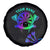 Neon Dartboard Darts Spare Tire Cover with Colorful Target and Psychedelic Swirl Pattern - Wonder Print Shop