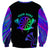 Neon Dartboard Darts Sweatshirt with Colorful Target and Psychedelic Swirl Pattern - Wonder Print Shop
