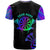 Neon Dartboard Darts T Shirt with Colorful Target and Psychedelic Swirl Pattern - Wonder Print Shop