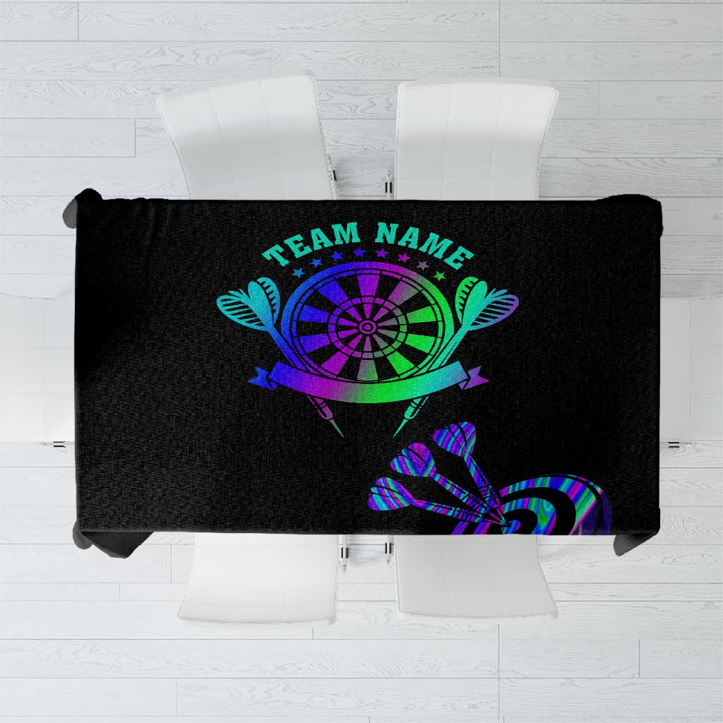 Neon Dartboard Darts Tablecloth with Colorful Target and Psychedelic Swirl Pattern - Wonder Print Shop