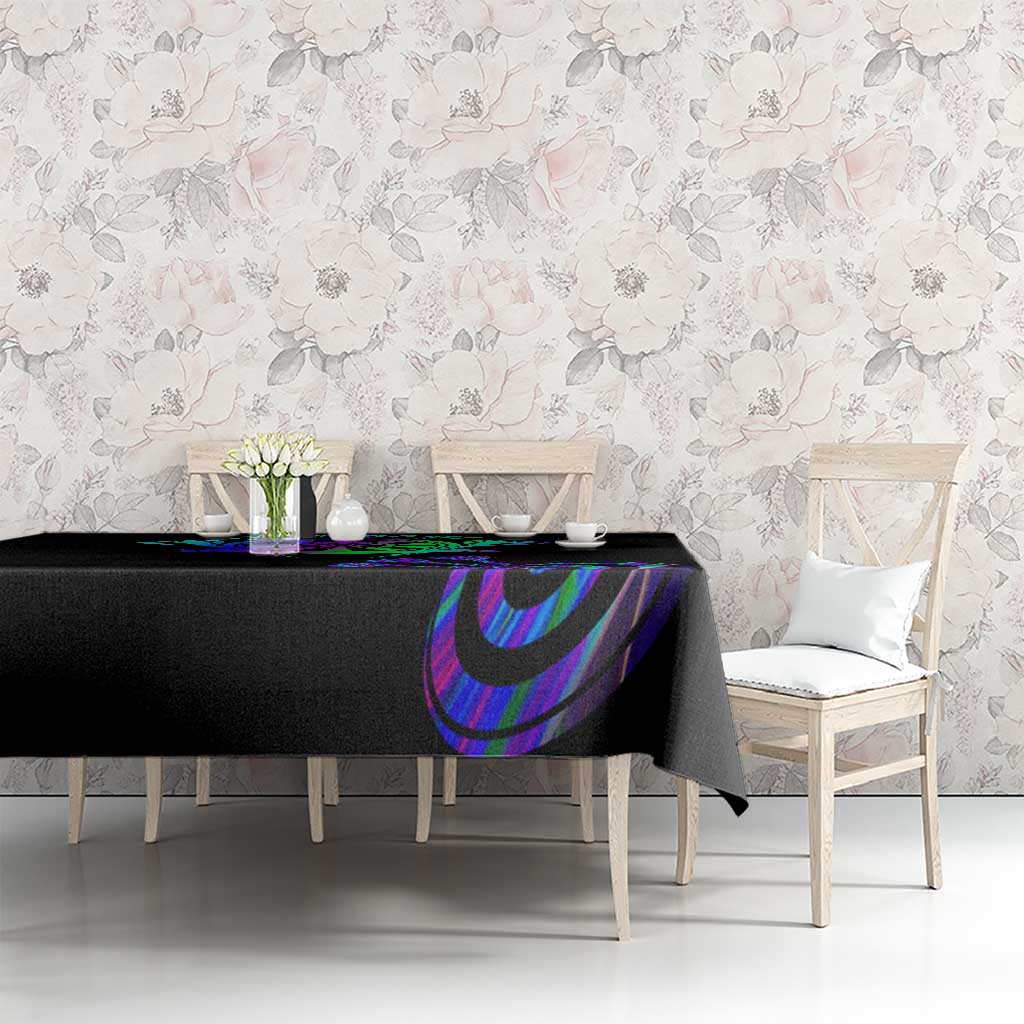 Neon Dartboard Darts Tablecloth with Colorful Target and Psychedelic Swirl Pattern - Wonder Print Shop