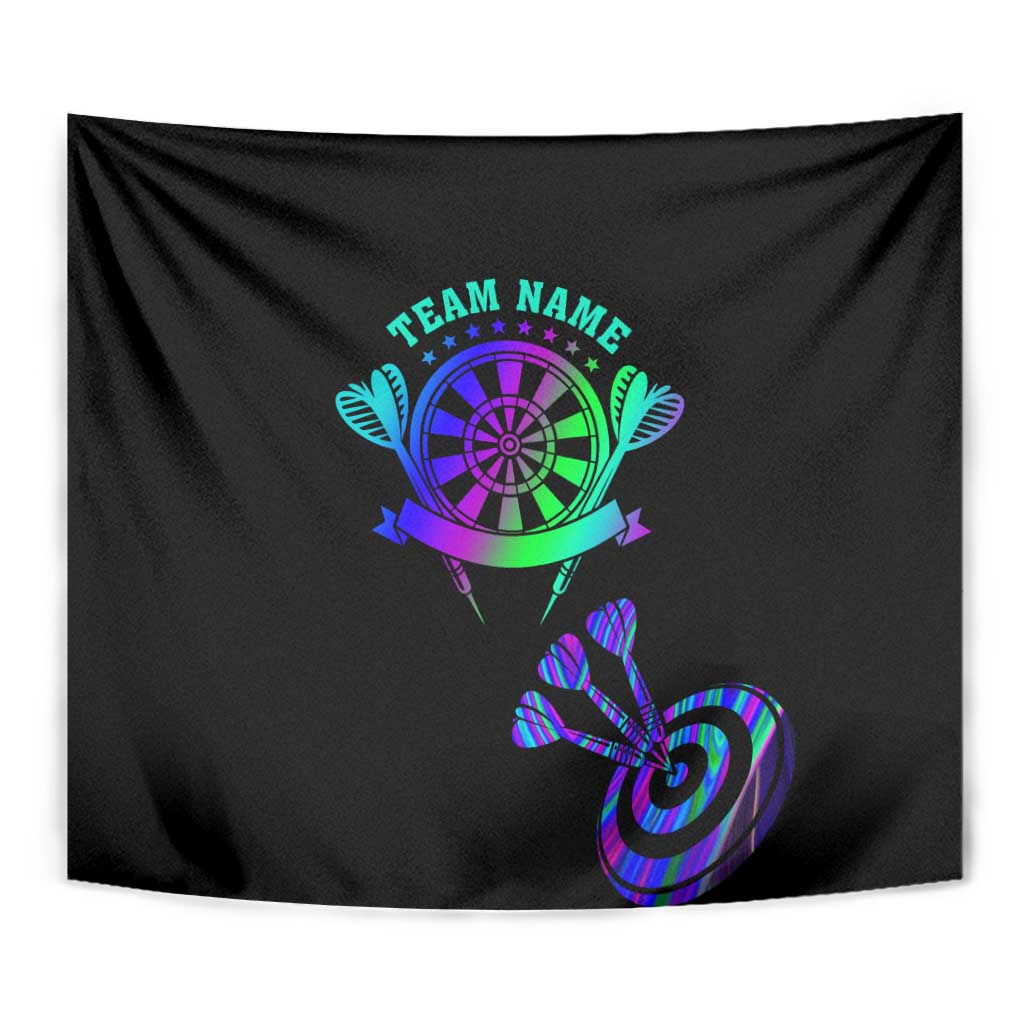 Neon Dartboard Darts Tapestry with Colorful Target and Psychedelic Swirl Pattern - Wonder Print Shop