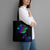 Neon Dartboard Darts Tote Bag with Colorful Target and Psychedelic Swirl Pattern - Wonder Print Shop
