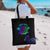 Neon Dartboard Darts Tote Bag with Colorful Target and Psychedelic Swirl Pattern - Wonder Print Shop