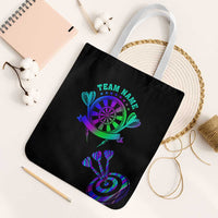 Neon Dartboard Darts Tote Bag with Colorful Target and Psychedelic Swirl Pattern - Wonder Print Shop