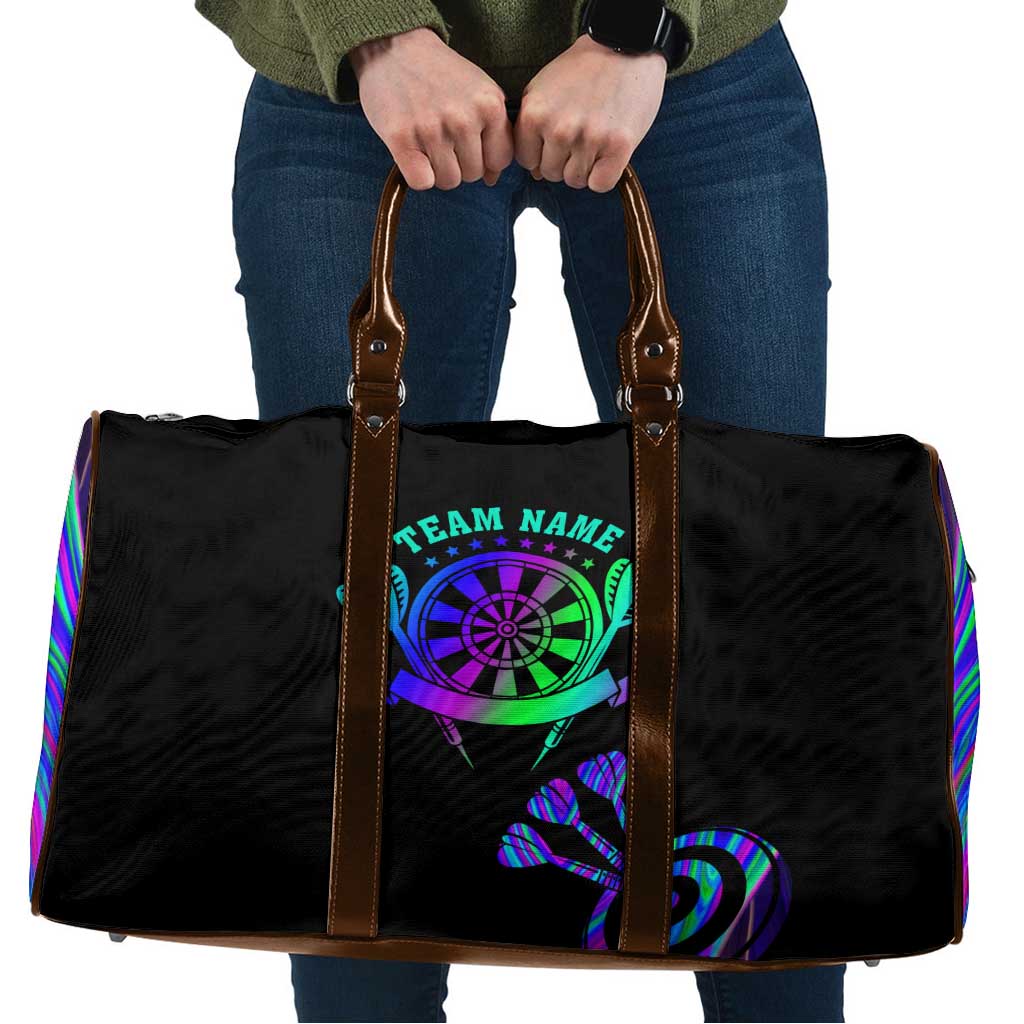 Neon Dartboard Darts Travel Bag with Colorful Target and Psychedelic Swirl Pattern - Wonder Print Shop