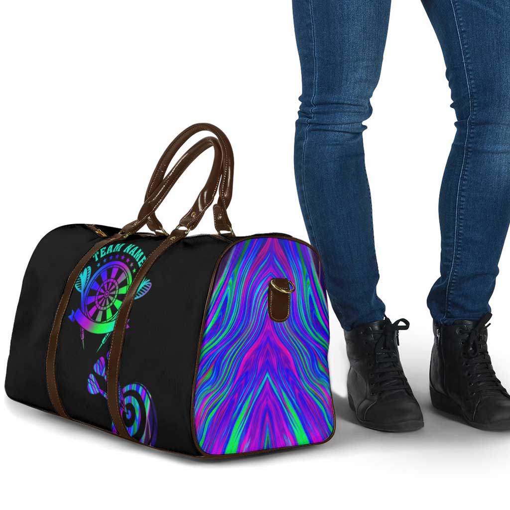 Neon Dartboard Darts Travel Bag with Colorful Target and Psychedelic Swirl Pattern - Wonder Print Shop