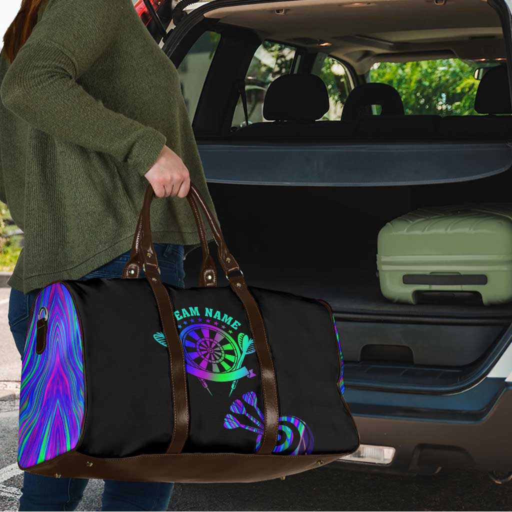 Neon Dartboard Darts Travel Bag with Colorful Target and Psychedelic Swirl Pattern - Wonder Print Shop