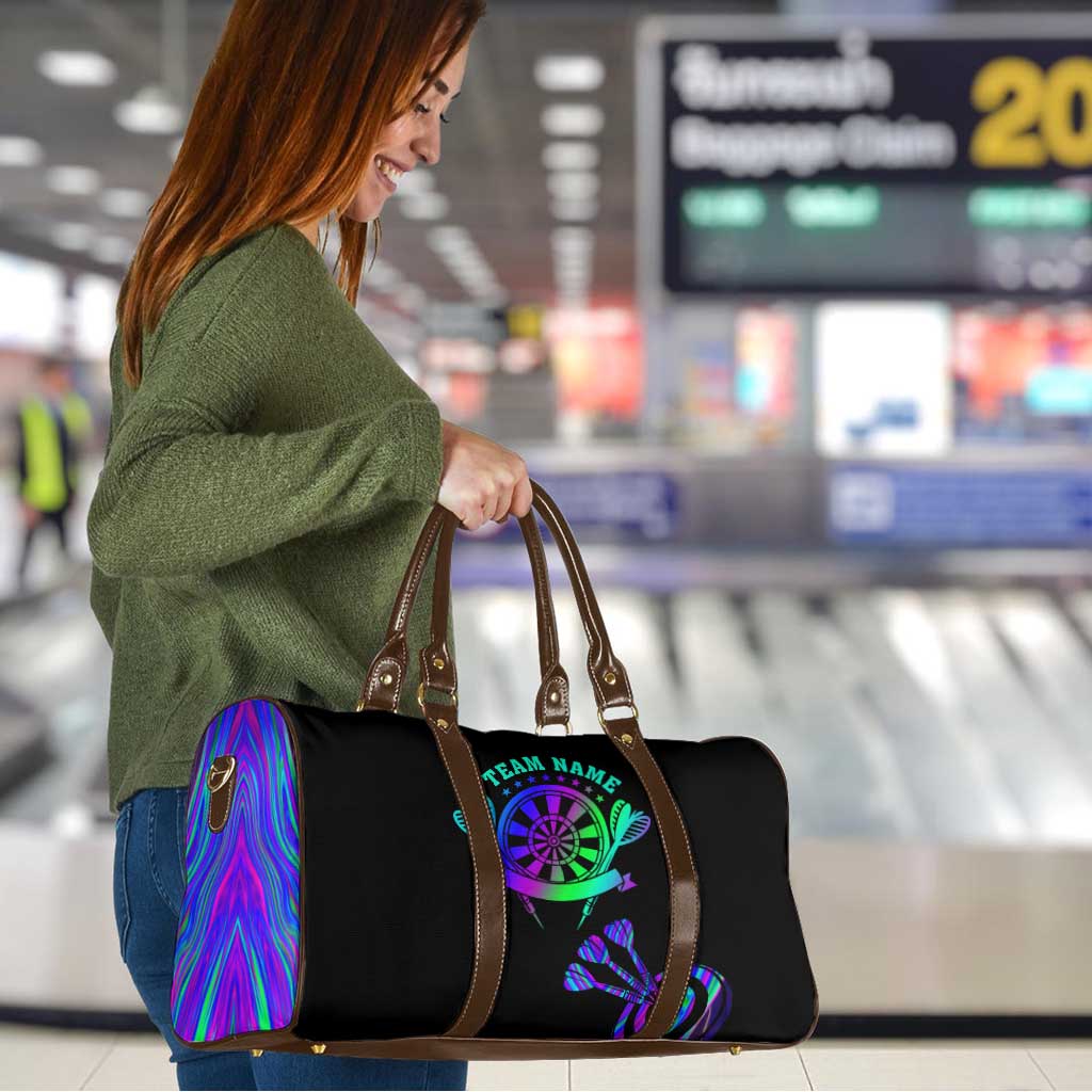 Neon Dartboard Darts Travel Bag with Colorful Target and Psychedelic Swirl Pattern - Wonder Print Shop