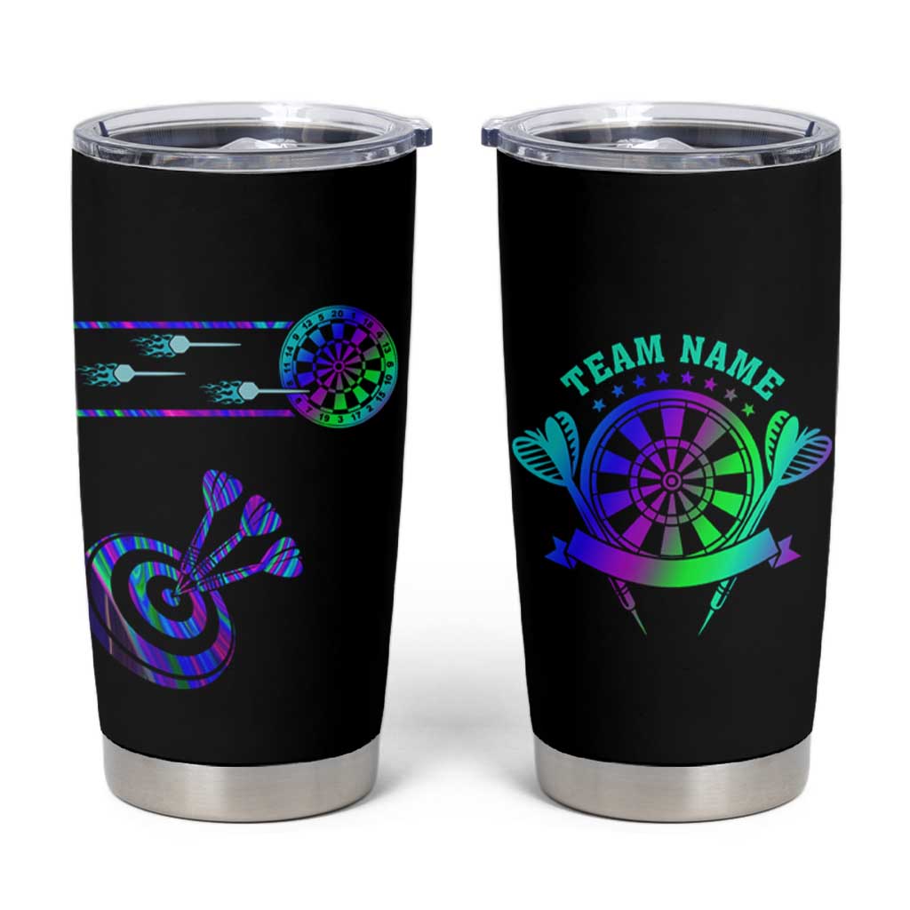 Neon Dartboard Darts Tumbler Cup with Colorful Target and Psychedelic Swirl Pattern - Wonder Print Shop