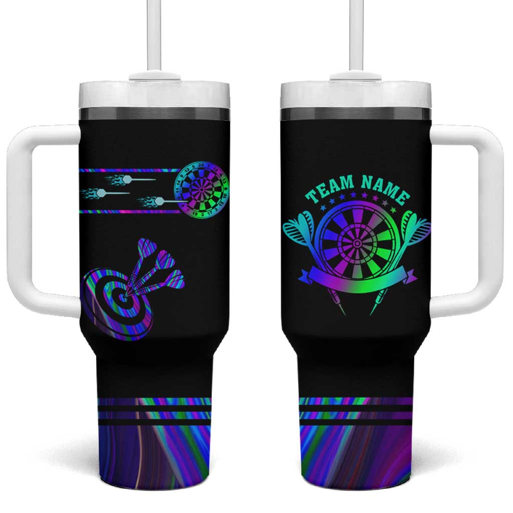 Neon Dartboard Darts Tumbler With Handle with Colorful Target and Psychedelic Swirl Pattern - Wonder Print Shop