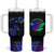 Neon Dartboard Darts Tumbler With Handle with Colorful Target and Psychedelic Swirl Pattern - Wonder Print Shop
