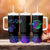 Neon Dartboard Darts Tumbler With Handle with Colorful Target and Psychedelic Swirl Pattern - Wonder Print Shop