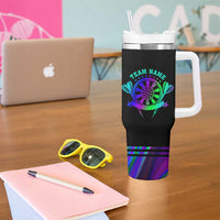 Neon Dartboard Darts Tumbler With Handle with Colorful Target and Psychedelic Swirl Pattern - Wonder Print Shop