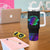 Neon Dartboard Darts Tumbler With Handle with Colorful Target and Psychedelic Swirl Pattern - Wonder Print Shop