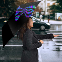 Neon Dartboard Darts Umbrella with Colorful Target and Psychedelic Swirl Pattern - Wonder Print Shop