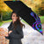 Neon Dartboard Darts Umbrella with Colorful Target and Psychedelic Swirl Pattern - Wonder Print Shop