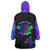 Neon Dartboard Darts Wearable Blanket Hoodie with Colorful Target and Psychedelic Swirl Pattern - Wonder Print Shop