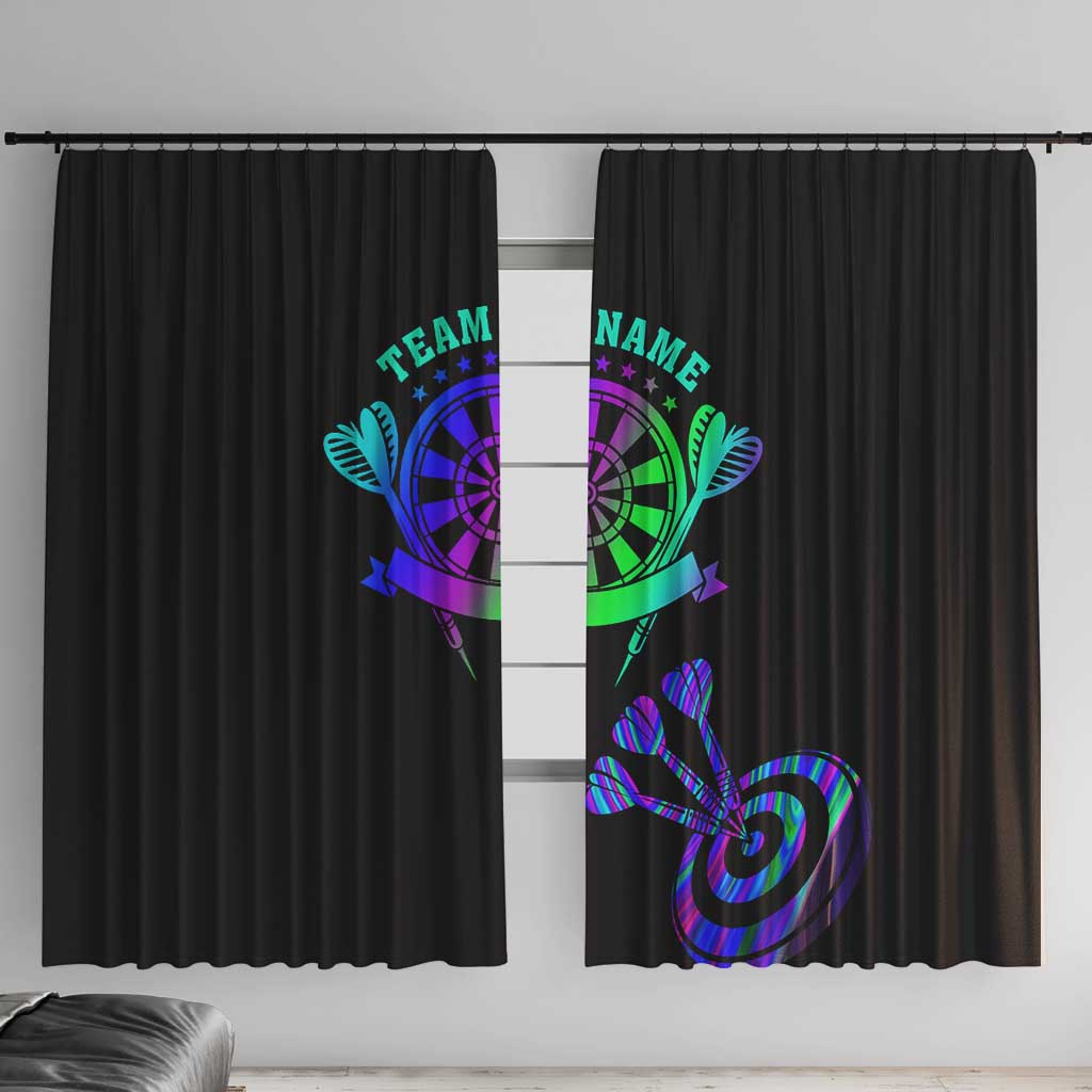 Neon Dartboard Darts Window Curtain with Colorful Target and Psychedelic Swirl Pattern - Wonder Print Shop