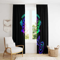 Neon Dartboard Darts Window Curtain with Colorful Target and Psychedelic Swirl Pattern - Wonder Print Shop