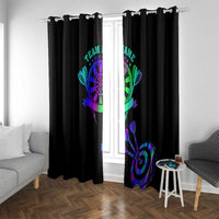 Neon Dartboard Darts Window Curtain with Colorful Target and Psychedelic Swirl Pattern - Wonder Print Shop