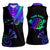 Neon Dartboard Darts Women Sleeveless Polo Shirt with Colorful Target and Psychedelic Swirl Pattern - Wonder Print Shop
