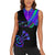 Neon Dartboard Darts Women Sleeveless Polo Shirt with Colorful Target and Psychedelic Swirl Pattern - Wonder Print Shop