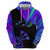 Neon Dartboard Darts Zip Hoodie with Colorful Target and Psychedelic Swirl Pattern - Wonder Print Shop