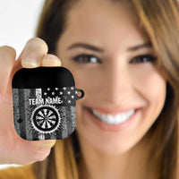 Grunge American Flag Darts AirPods Case with Dartboard Target and Black White Stars - Wonder Print Shop