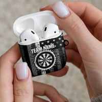 Grunge American Flag Darts AirPods Case with Dartboard Target and Black White Stars - Wonder Print Shop