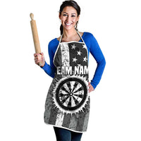 Grunge American Flag Darts Apron with Dartboard Target and Black White Stars - Wonder Print Shop