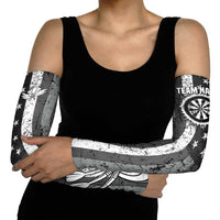 Grunge American Flag Darts Arm Sleeves with Dartboard Target and Black White Stars - Wonder Print Shop