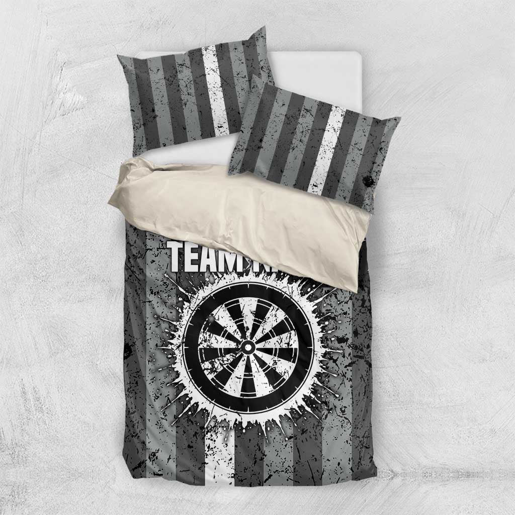 Grunge American Flag Darts Bedding Set with Dartboard Target and Black White Stars - Wonder Print Shop
