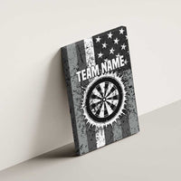 Grunge American Flag Darts Canvas Wall Art with Dartboard Target and Black White Stars - Wonder Print Shop