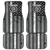 Grunge American Flag Darts Car Mats with Dartboard Target and Black White Stars - Wonder Print Shop