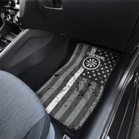 Grunge American Flag Darts Car Mats with Dartboard Target and Black White Stars - Wonder Print Shop