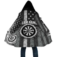 Grunge American Flag Darts Cloak with Dartboard Target and Black White Stars - Wonder Print Shop