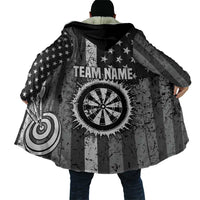 Grunge American Flag Darts Cloak with Dartboard Target and Black White Stars - Wonder Print Shop