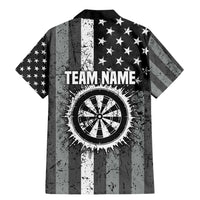 Grunge American Flag Darts Family Matching Mermaid Dress and Hawaiian Shirt with Dartboard Target and Black White Stars - Wonder Print Shop