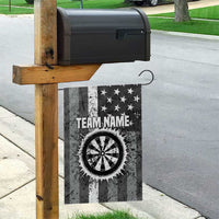 Grunge American Flag Darts Garden Flag with Dartboard Target and Black White Stars - Wonder Print Shop